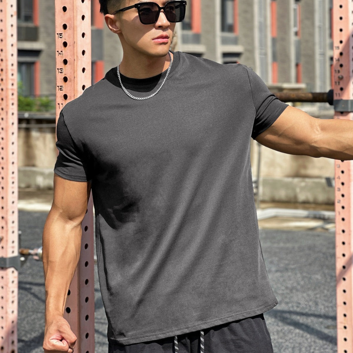 T-Shirt Homme Sport Coton Manches Courtes Respirant - PanierRoyale