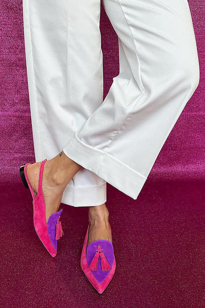 Ballerines Femmes Élégantes à Sangle et Frange pour Quotidien