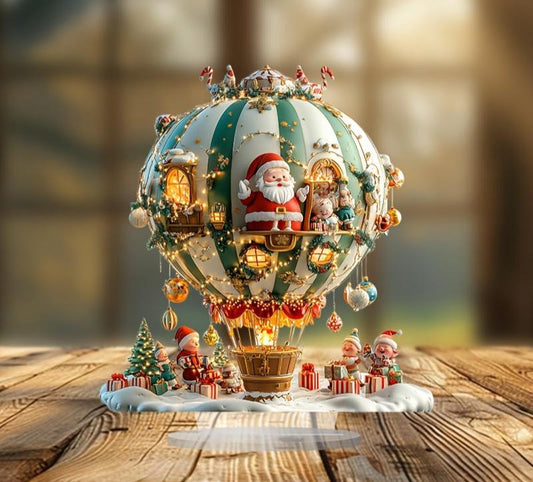 Décoration Murale de Noël Père Noël et Lutins Colorés - PanierRoyale