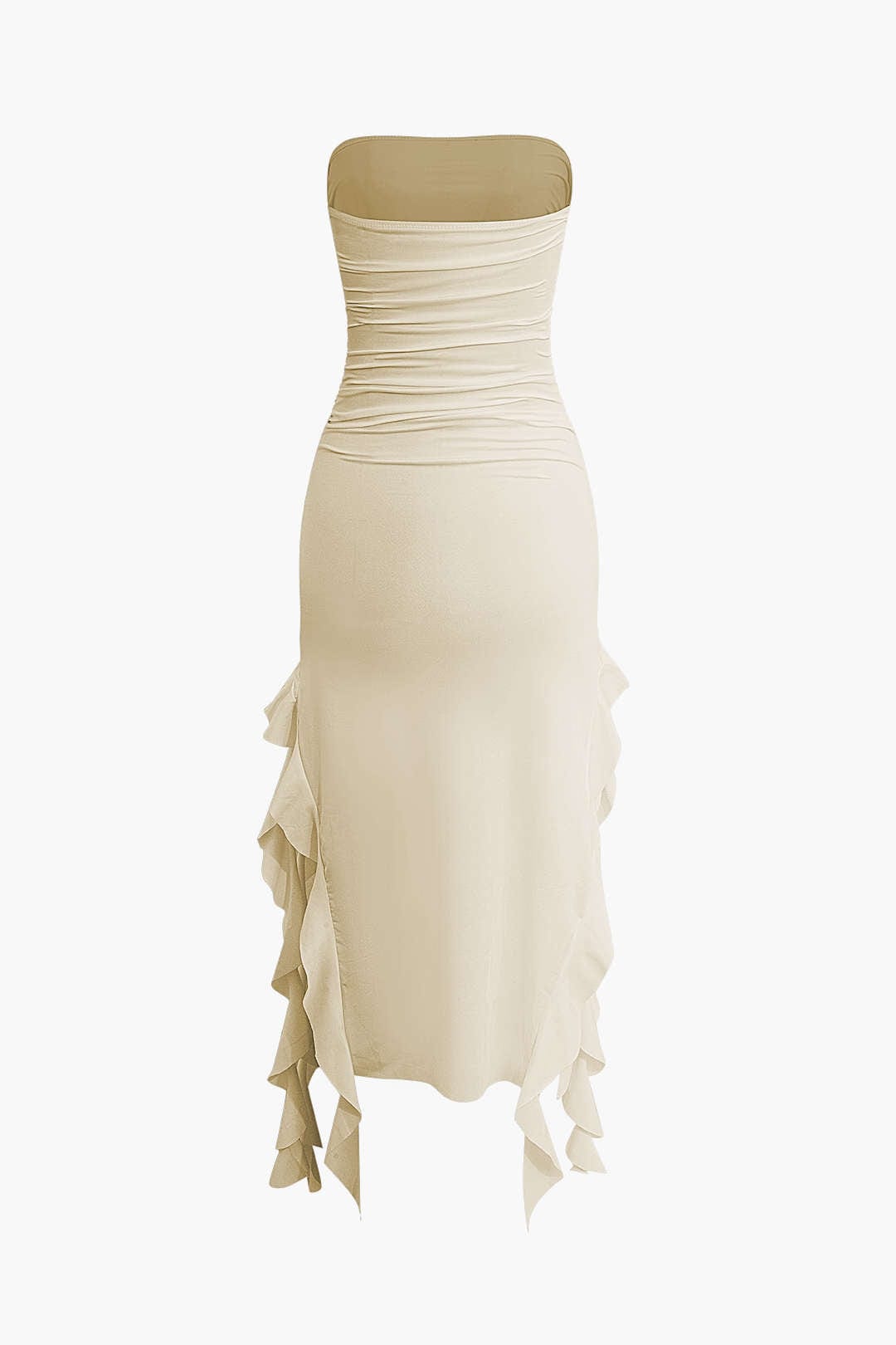 Robe Maxi Élégante avec Volants Féminins