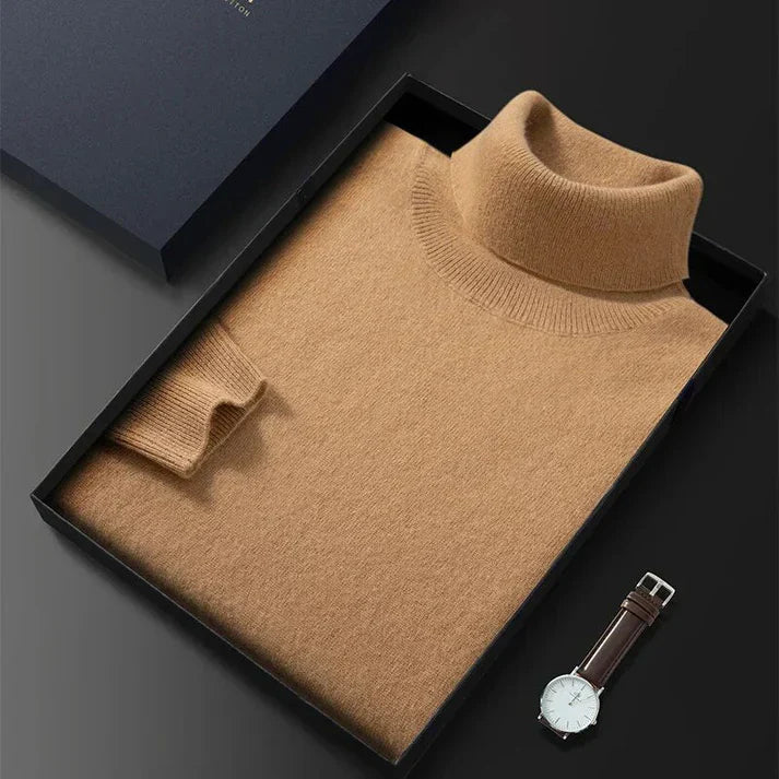 Pull en Cashmere Homme Col Roulé Luxe