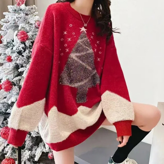 Pull de Noël Femme Imprimé Joyeux - PanierRoyale