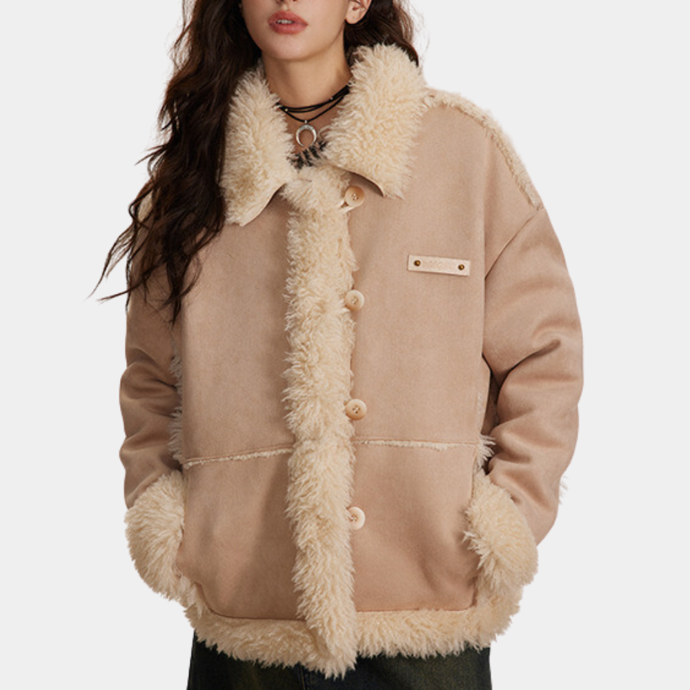Manteau d'Hiver Élégant Beige
