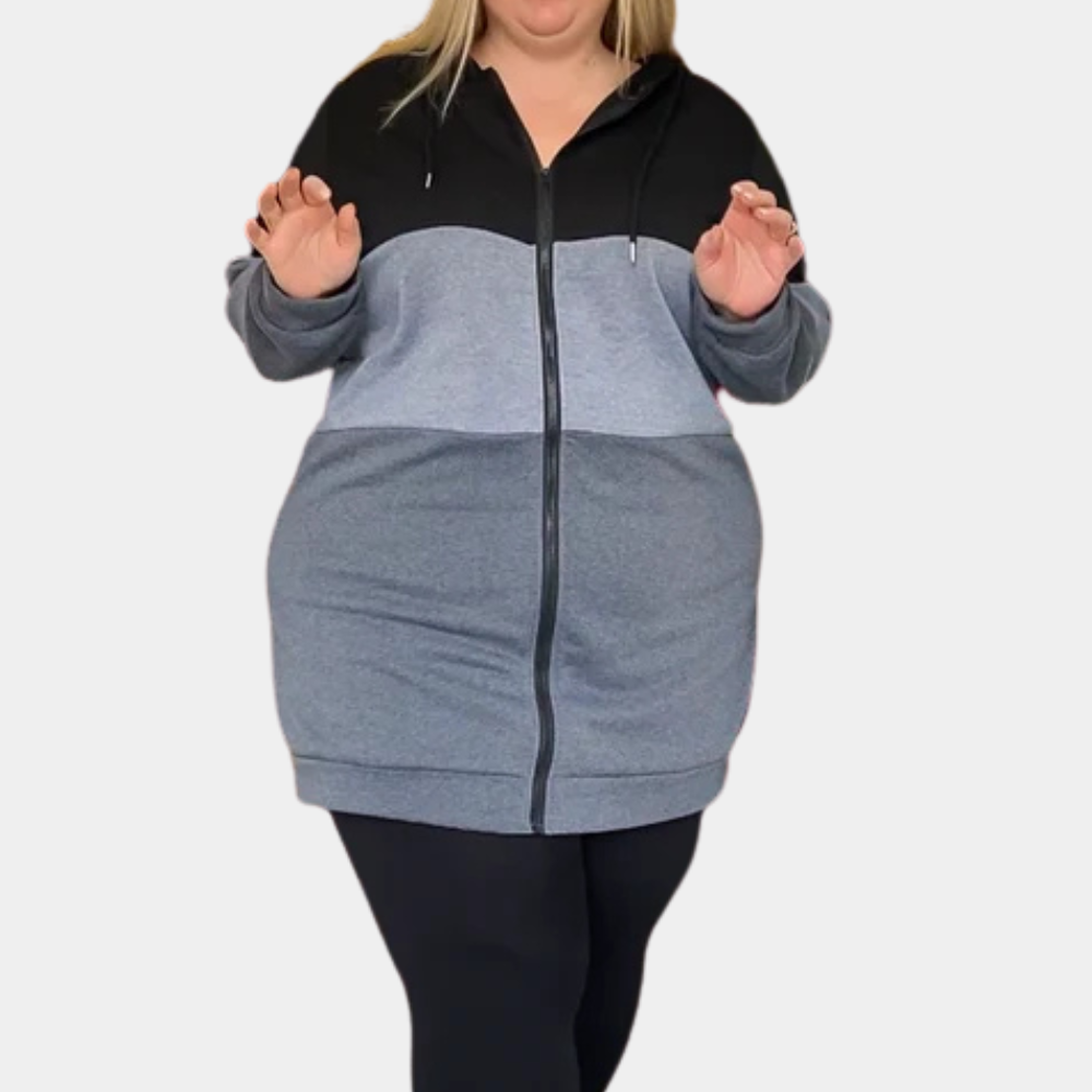 LEIANA - Manteau à Capuche Long Tendance pour Femmes