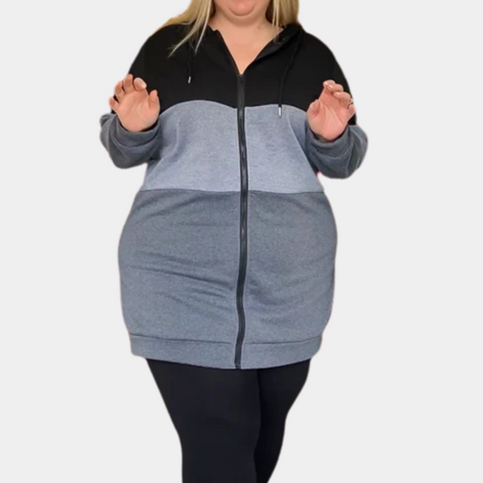 LEIANA - Manteau à Capuche Long Tendance pour Femmes