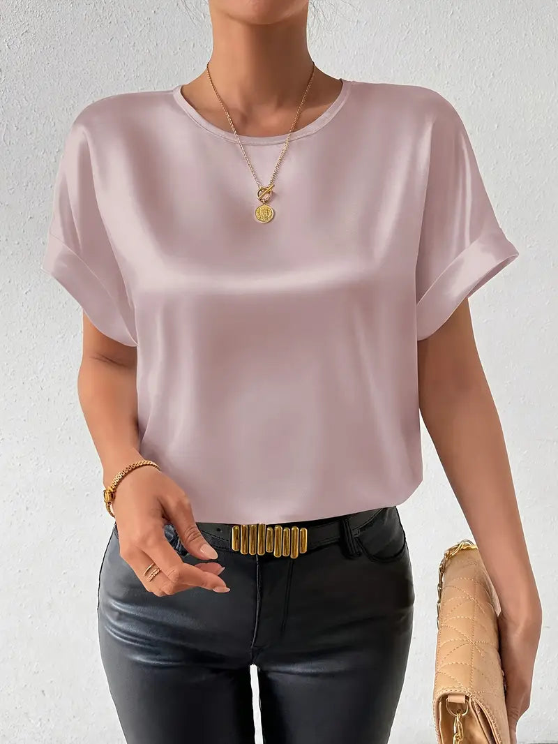 T-shirt Homme Satiné Manches Courtes Décontracté