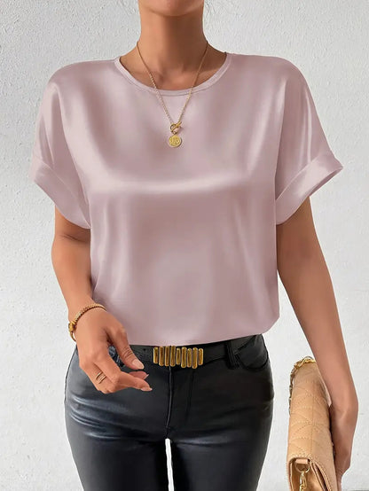 T-shirt Homme Satiné Manches Courtes Décontracté