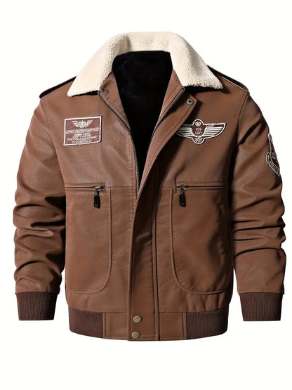 Veste Cuir Doublée pour Homme Hiver Élégante - PanierRoyale