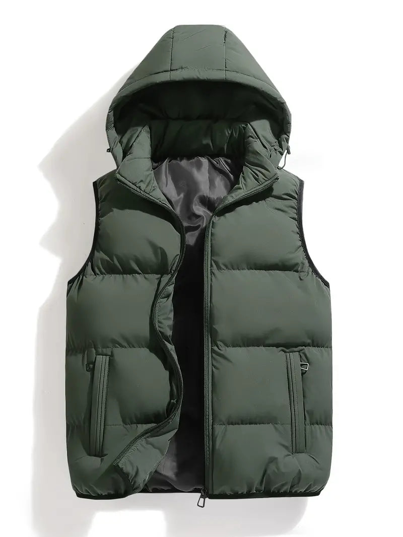 Blouson Hiver Homme Léger avec Capuche et Doublure Chaude