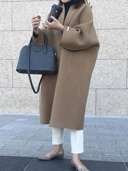 Manteau Femme Hiver Doux et Élégant sans Boutons - PanierRoyale