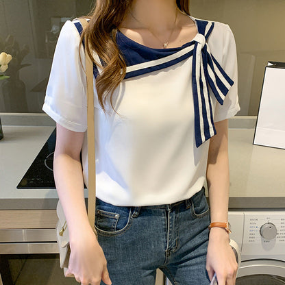 Blouse Femme Élégante en Soie avec Décolleté Profond et Manches Bouffantes