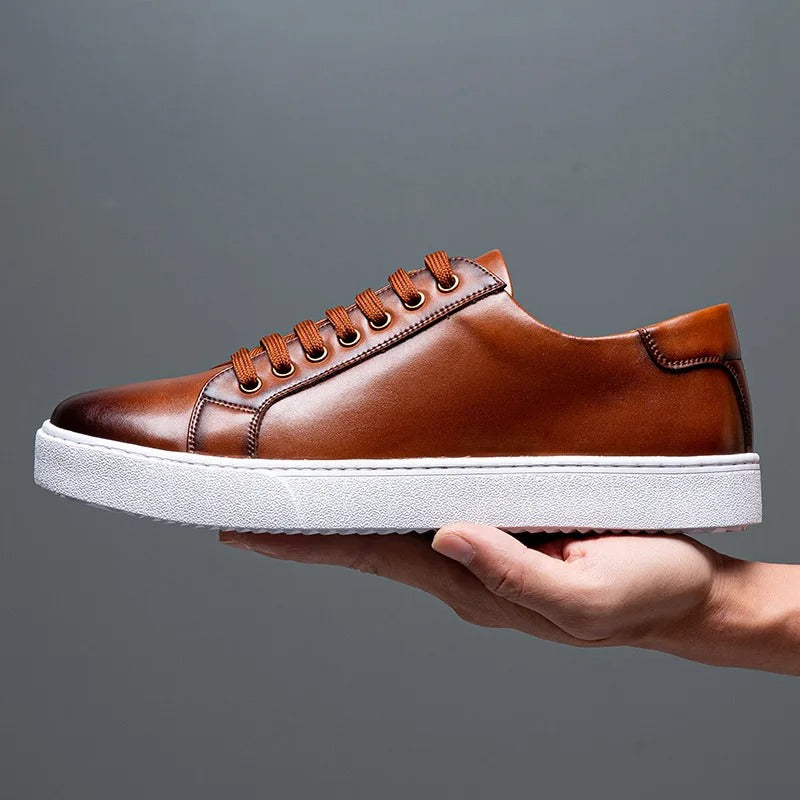 Baskets Homme Cuir Véritable Élégantes