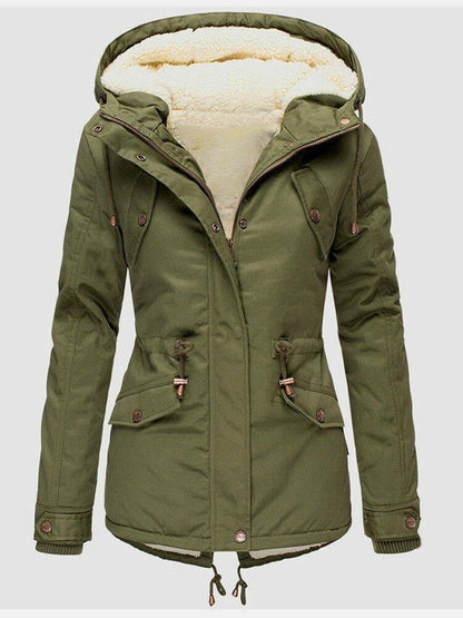 Veste Parka Femme Hivernale Étanche et Chaude avec Capuchon