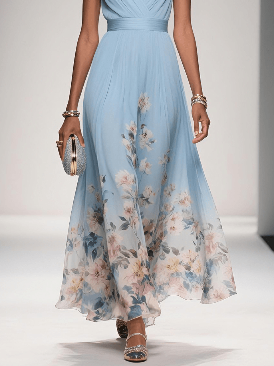 Robe Fleurs Été pour Mariage Féminine