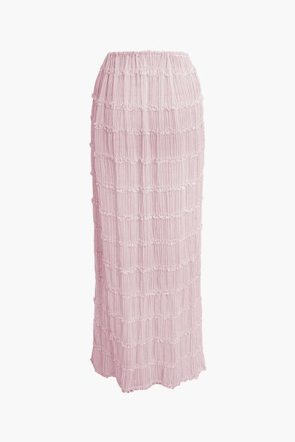 Robe de soirée deux pièces plissée élégante