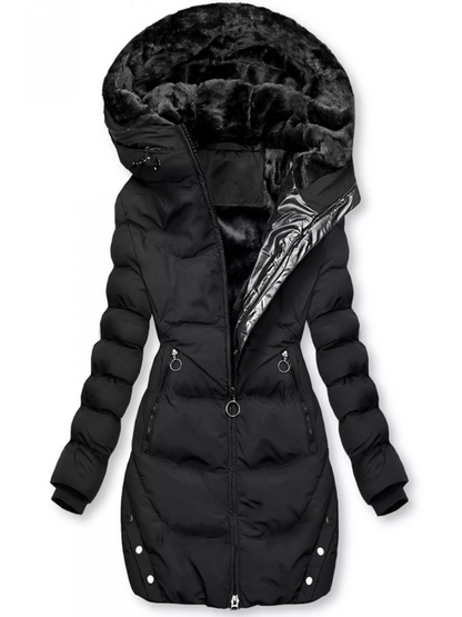 Veste Hiver Élégante avec Capuche et Poches Doublées