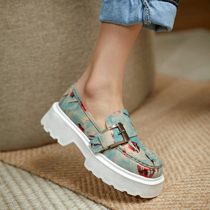 Mocassins Femme Chic à Talon Bas avec Fermeture Éclair et Semelle antidérapante