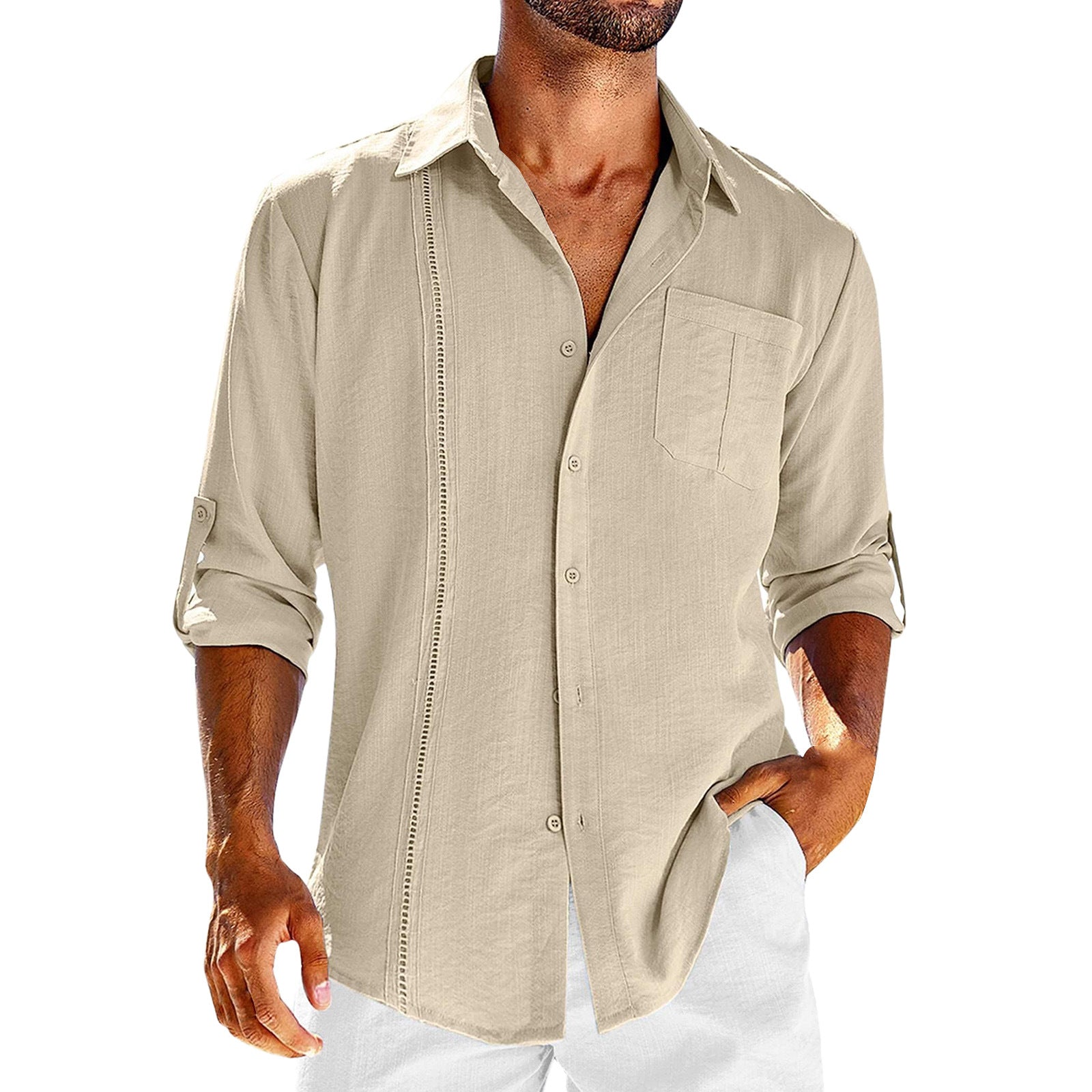 Chemise Homme Coton Classique à Manches Longues - PanierRoyale