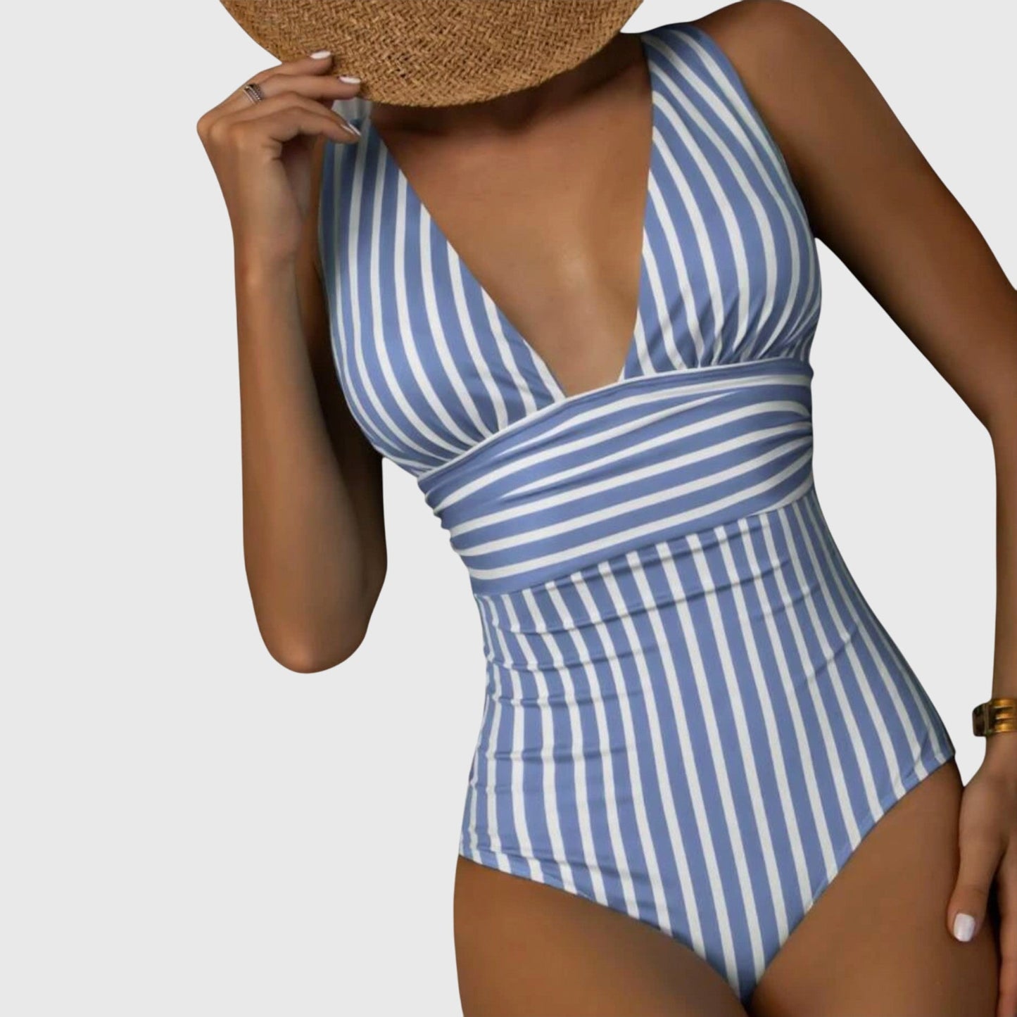 Maillot de bain une pièce Femme Ceinture croisée Col en V plongeant