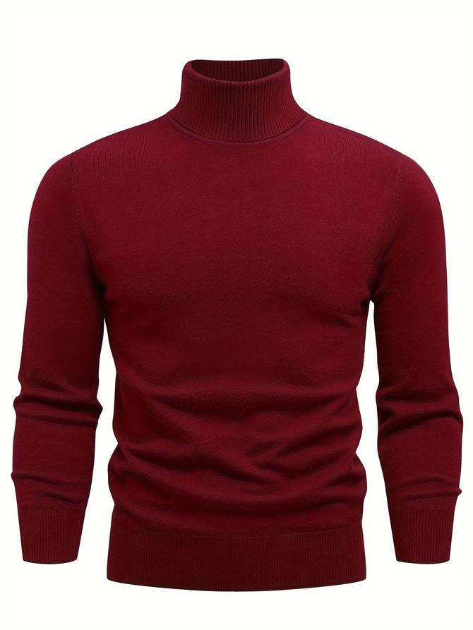 Pull Homme Col Roulé Chic Noir