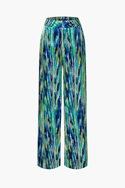 Pantalon Femme Tissu Imprimé Coupe Élégante