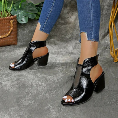 Sandales Femme Talon Compensé Bout Ouvert