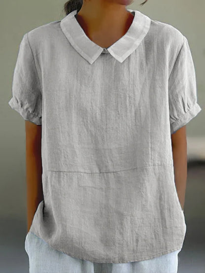 Blouse Femme Été Legère à Manches Courtes et Col V