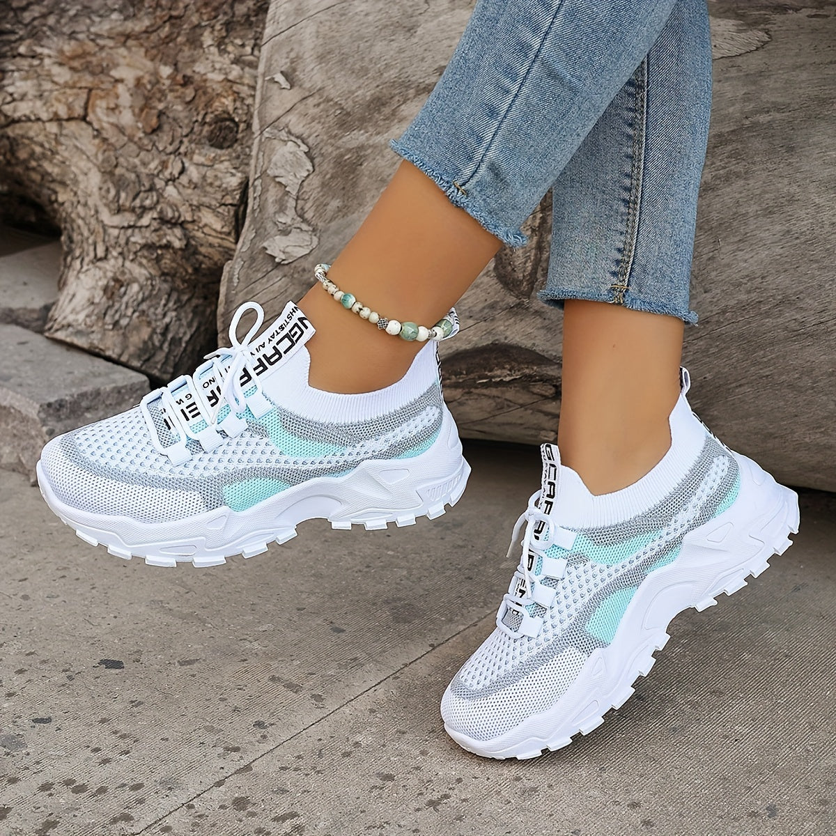 Baskets Femme Blanches et Grises Confort