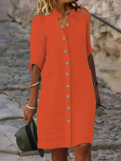 Robe Femme Décontractée à Manches Courtes et Coupe Élégante