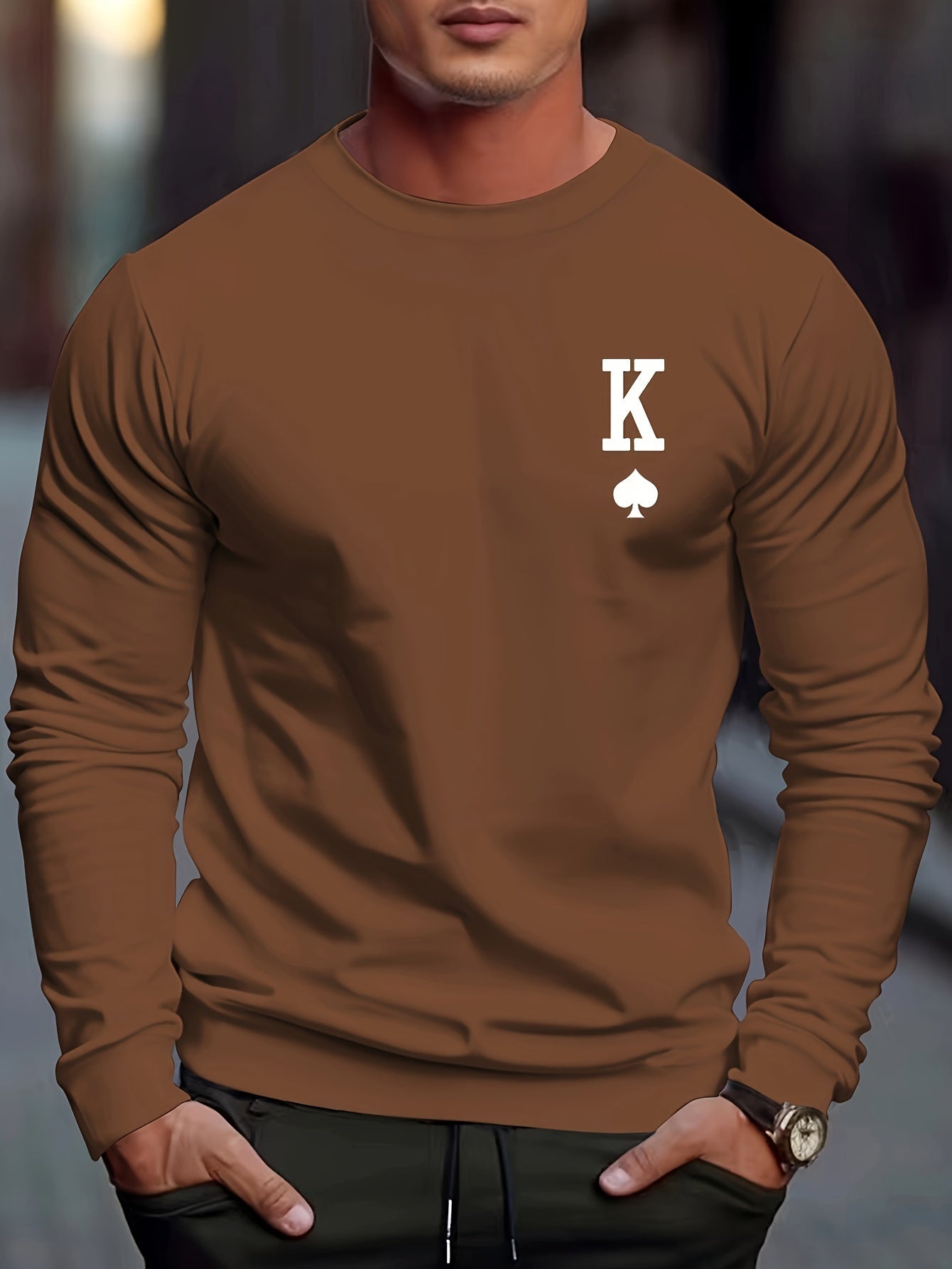 Sweat Homme Carreaux Classique Manches Longues