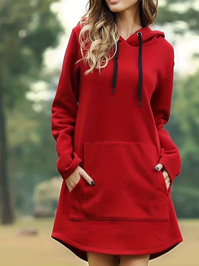 Robe Décontractée Femme à Manches Longues et Capuche - PanierRoyale
