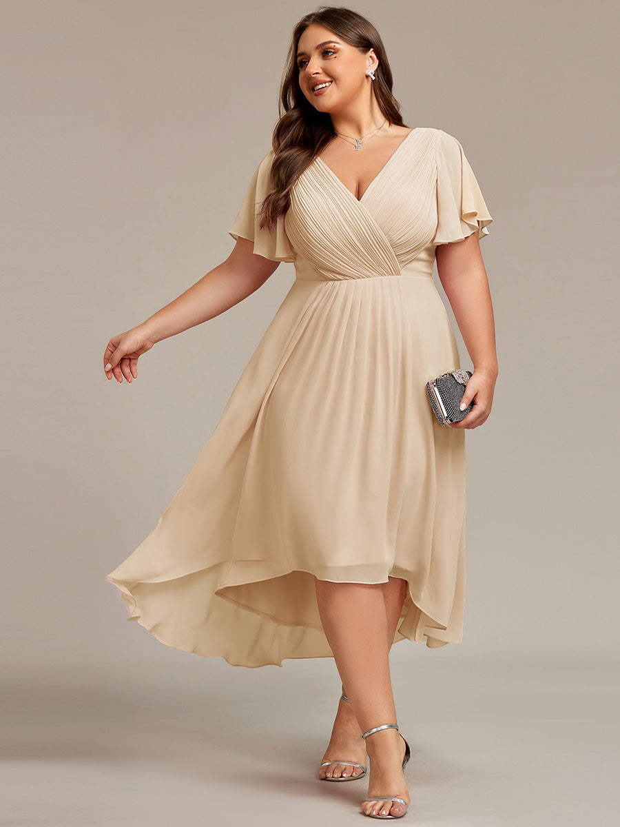 Robe Femme Coupe Fluide Col en V Élégante pour Invitée de Mariage