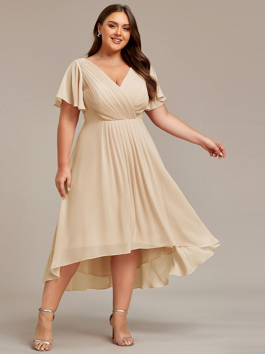 Robe Femme Coupe Fluide Col en V Élégante pour Invitée de Mariage
