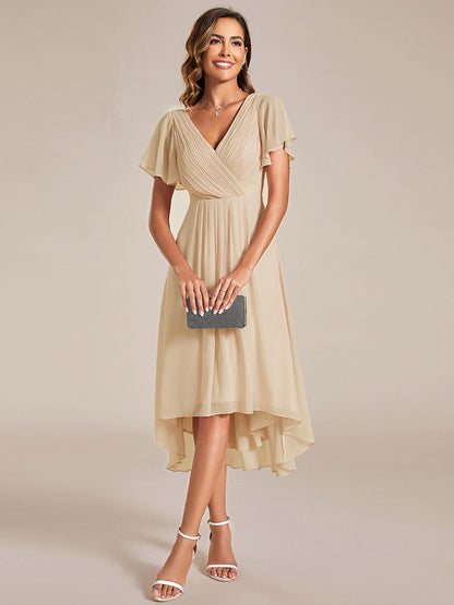 Robe Femme Coupe Fluide Col en V Élégante pour Invitée de Mariage