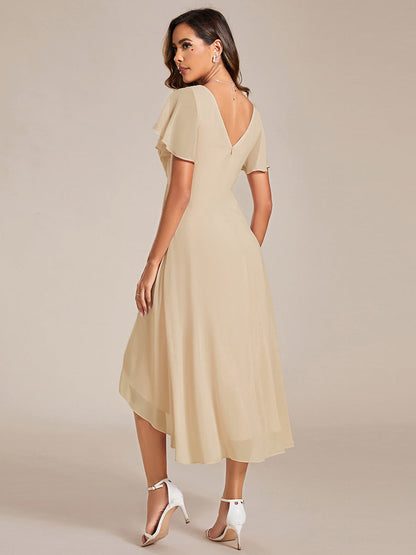 Robe Femme Coupe Fluide Col en V Élégante pour Invitée de Mariage