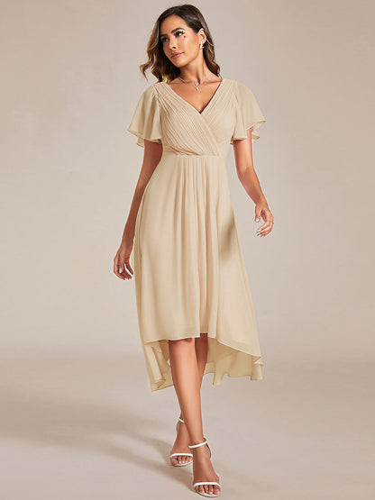 Robe Femme Coupe Fluide Col en V Élégante pour Invitée de Mariage