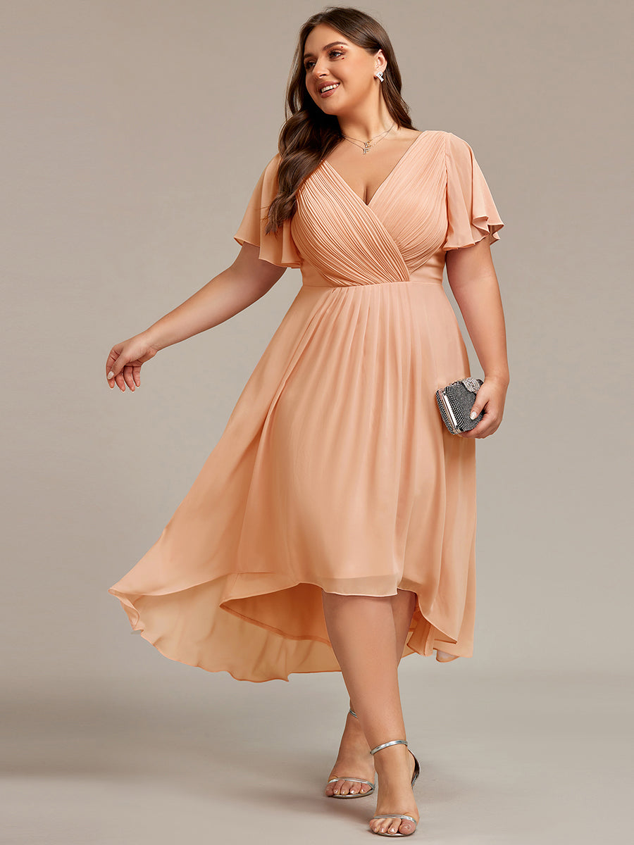 Robe Femme Coupe Fluide Col en V Élégante pour Invitée de Mariage