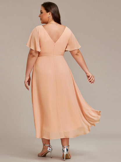 Robe Femme Coupe Fluide Col en V Élégante pour Invitée de Mariage