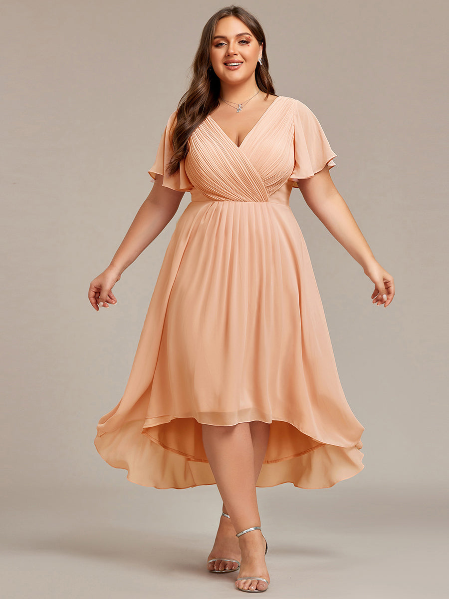 Robe Femme Coupe Fluide Col en V Élégante pour Invitée de Mariage