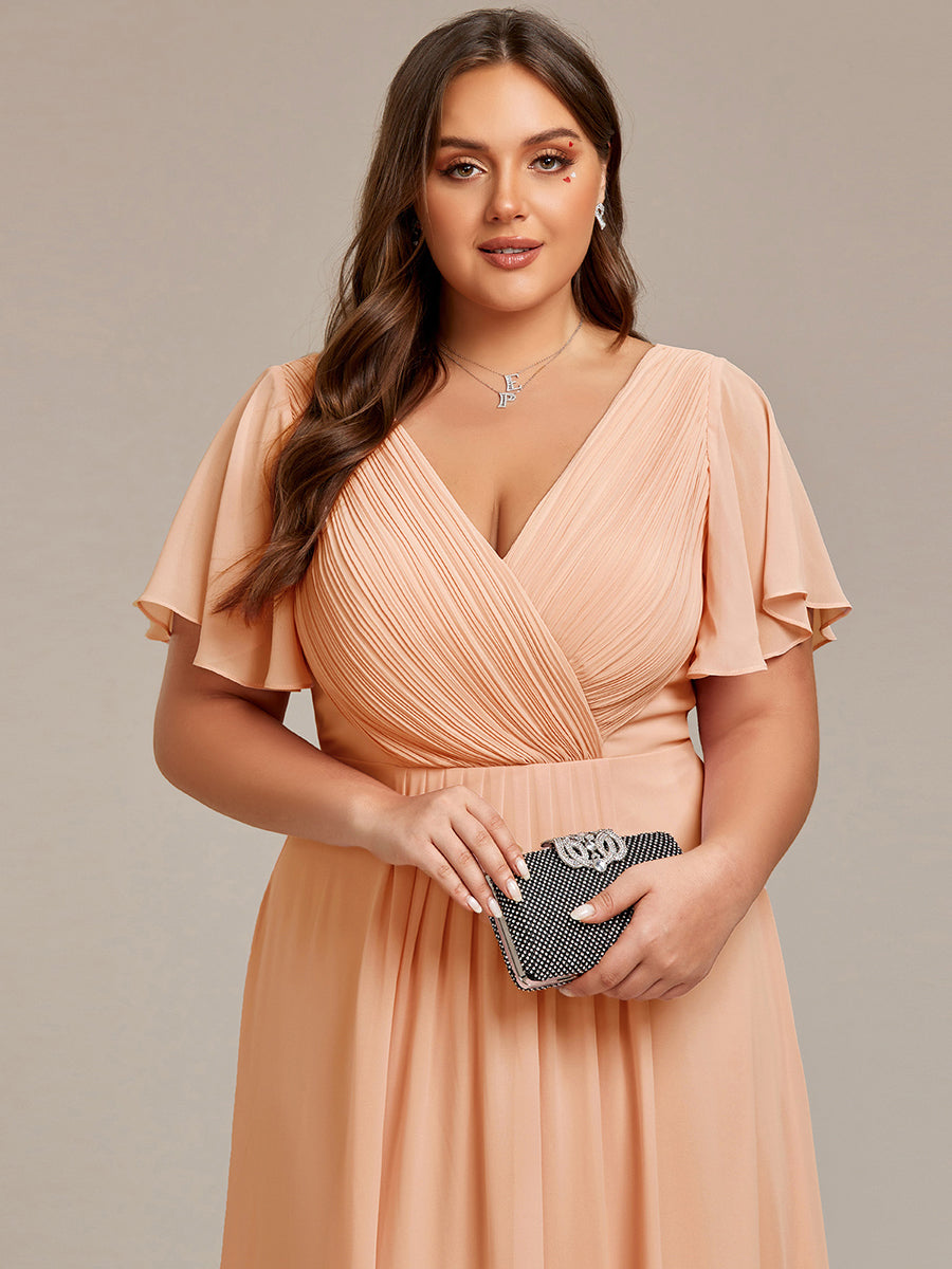 Robe Femme Coupe Fluide Col en V Élégante pour Invitée de Mariage