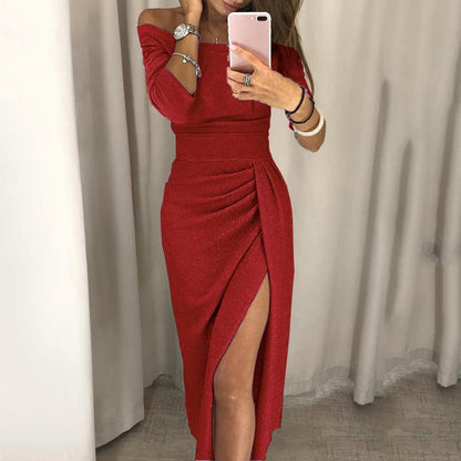 Robe Fendue À Épaules Dénudées Pour Femme | Maxi