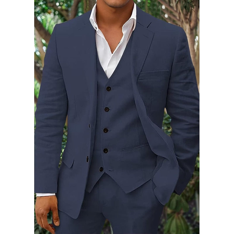 Costume Homme Classique 3 Pièces Noir Élégant