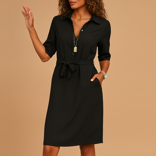 Robe Été Légère à Boutons et Poignets Courtes - PanierRoyale