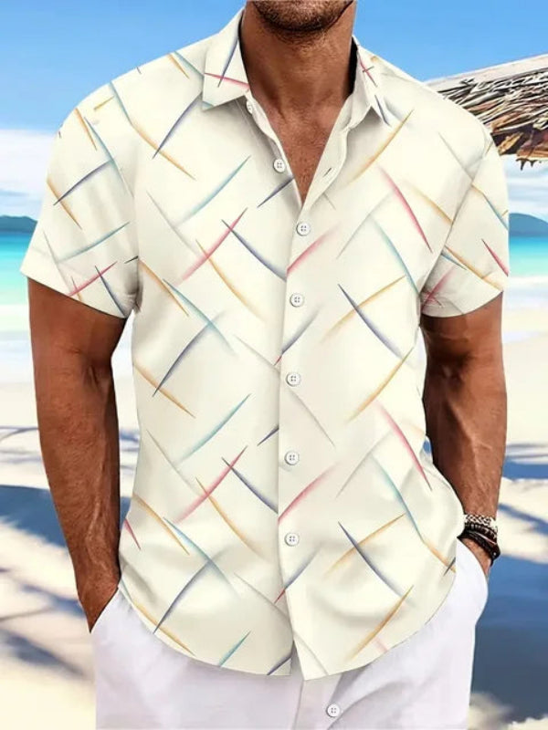 Chemise Homme Décontractée Imprimée Estivale