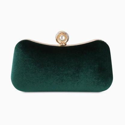 Sac Soirée Élégant avec Fermeture Perle et Détails Dorés