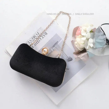 Sac Soirée Élégant avec Fermeture Perle et Détails Dorés