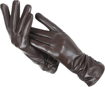 Gants Cuir Femmes Noir Élégants