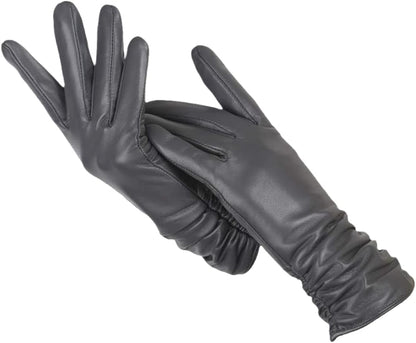 Gants Cuir Femmes Noir Élégants