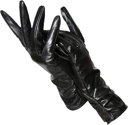Gants Cuir Femmes Noir Élégants