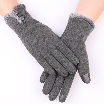 Gants en laine noirs élégants à boutons